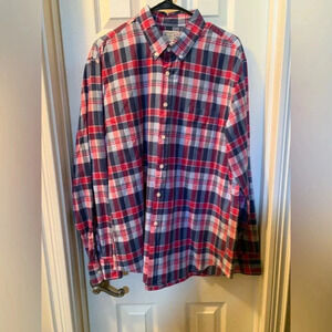 J. Crew summer plaid shirt tailored by JC lightweight 100% cotton men’s Size XL